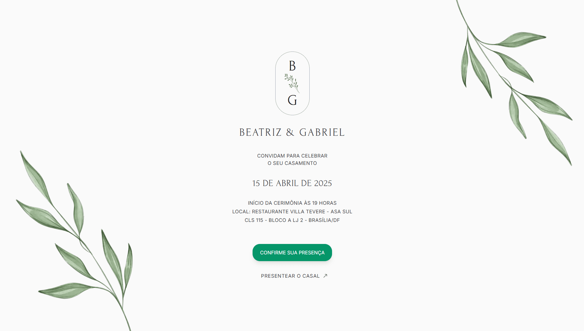 Gabriel & Beatriz — Convite de Casamento